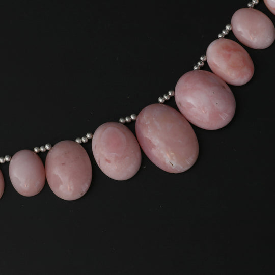 Pink Opal Smooth Oval Cabs Beads - 11x9 mm to 23x18 mm- Opal Jewelry Making Beads, 16 Cm Full Strand, Price Per Strand