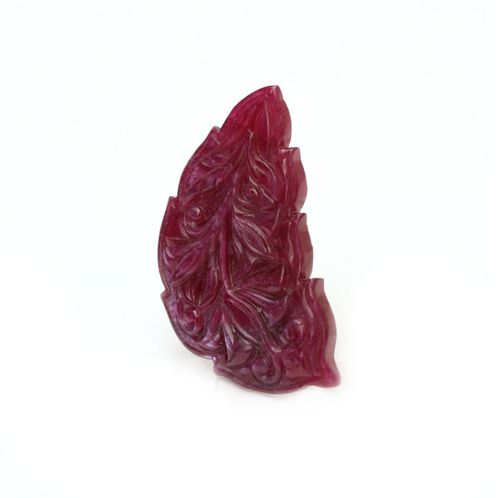 Natural Ruby Carving Semi- Circle Shape Loose Gemstone - 23x38 mm - Ruby Semi-Circle, Ruby Carving Loose Gemstone, 1 Piece - National Facets, Gemstone Manufacturer, Natural Gemstones, Gemstone Beads