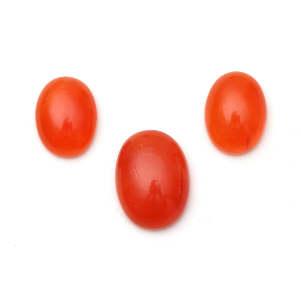 AAA Quality Natural Carnelian Smooth Oval Cabochon Gemstone | 15x20 mm to 18x24 mm | Gemstone Cabochon | Set of 3 Pieces - National Facets, Gemstone Manufacturer, Natural Gemstones, Gemstone Beads