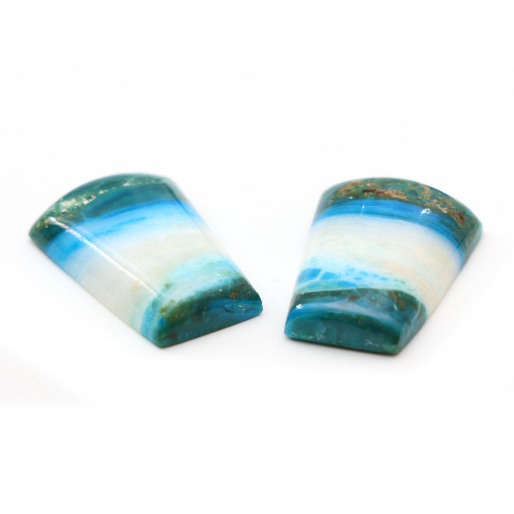 Natural Opalina Smooth Organic Shape Loose Gemstone - 17.5x26 mm - Opalina Smooth Cabochon Gemstone, Pair (2 Pieces) - National Facets, Gemstone Manufacturer, Natural Gemstones, Gemstone Beads
