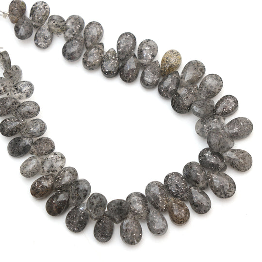 Celestial Quartz Faceted Pear Beads - 5x8 mm to 7x9 mm - Celestial Quartz Jewelry Making Beads, 6.5 Inch Full Strand, Price Per Strand