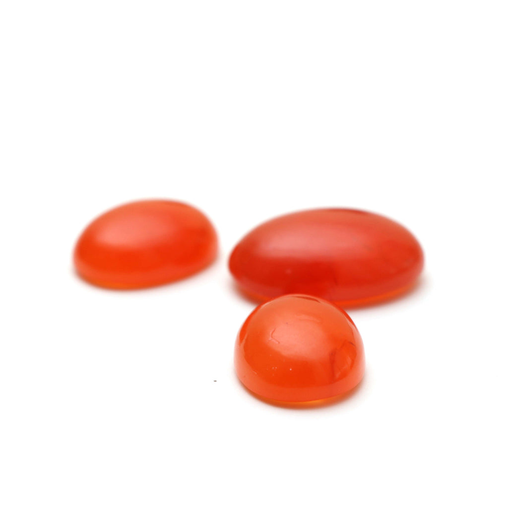 AAA Quality Natural Carnelian Smooth Oval Cabochon Gemstone | 15x20 mm to 18x24 mm | Gemstone Cabochon | Set of 3 Pieces - National Facets, Gemstone Manufacturer, Natural Gemstones, Gemstone Beads