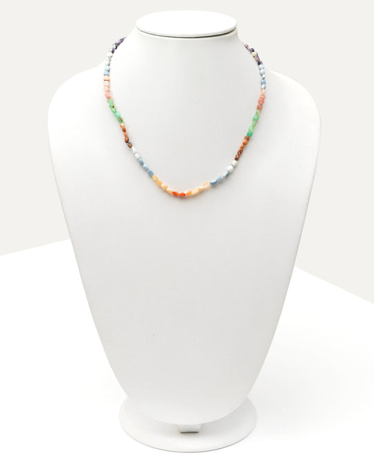 Multi Opal Smooth 4x4.5mm To 4x6.5 mm Tumble Beads 18 Inch / 28 Inch Necklace, 925 Sterling Silver Fish Lock Clasp, Price Per Necklace