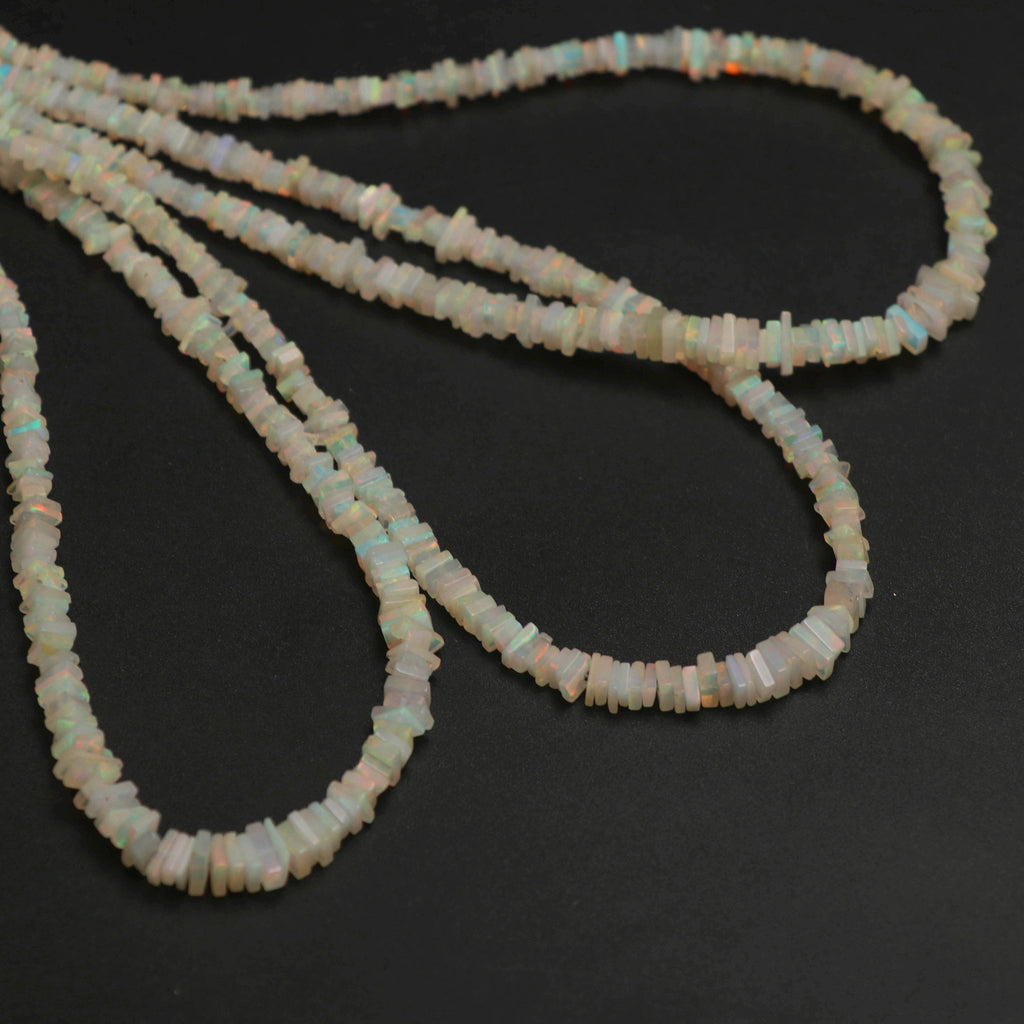 Natural Ethiopian Opal Smooth Square Beads | 3 mm to 6 mm | Opal Square Gemstone | 8 Inches/ 18 Inches Full Strand | Price Per Strand - National Facets, Gemstone Manufacturer, Natural Gemstones, Gemstone Beads