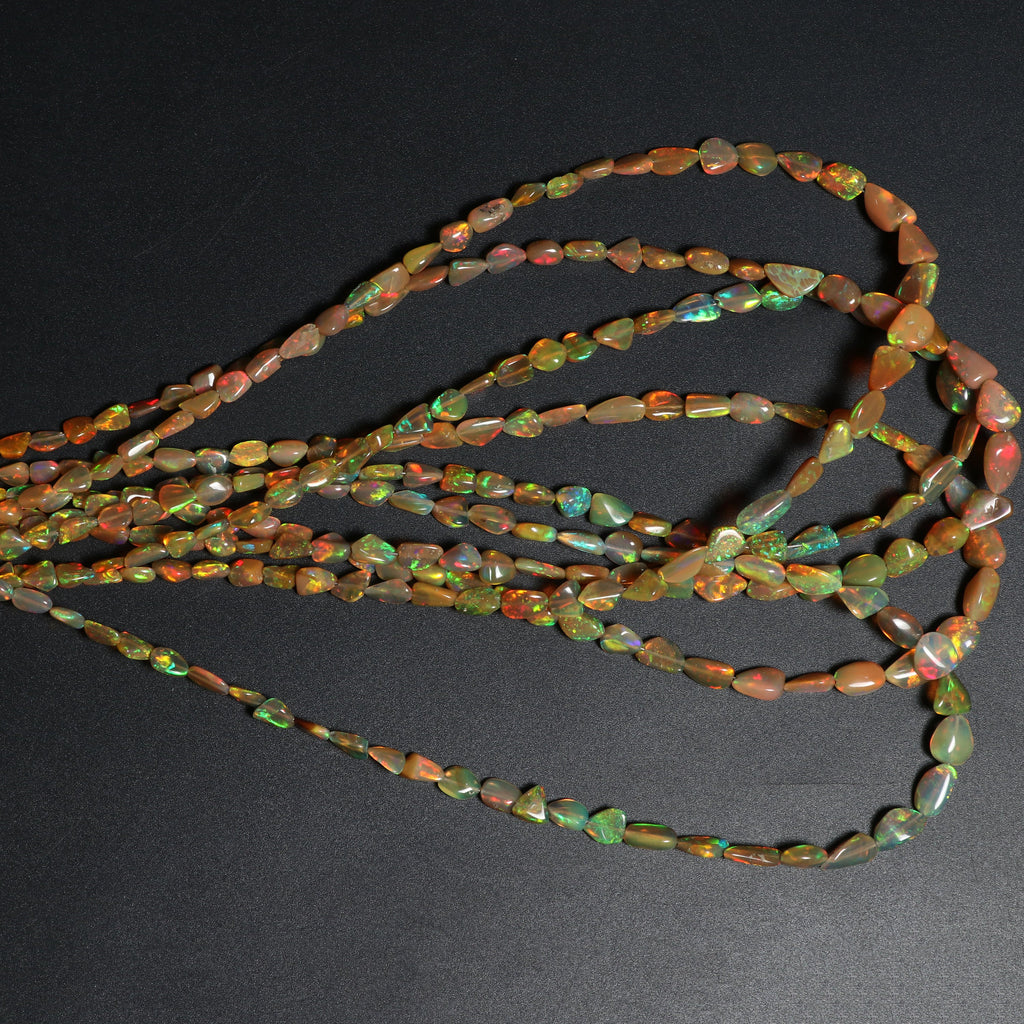 Natural Ethiopian Opal Smooth Nuggets Honey Color Beads | 3.5x5 mm to 7x9 mm | 8 Inches/ 18 Inches Full Strand | Price Per Strand - National Facets, Gemstone Manufacturer, Natural Gemstones, Gemstone Beads