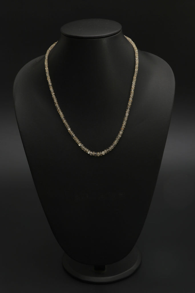 Scapolite Faceted 3.5 mm to 5.5 mm Roundel Beads 18 Inch Necklace,925 Sterling Silver Fish Lock Clasp, Price Per Necklace, Gift For Women - National Facets, Gemstone Manufacturer, Natural Gemstones, Gemstone Beads