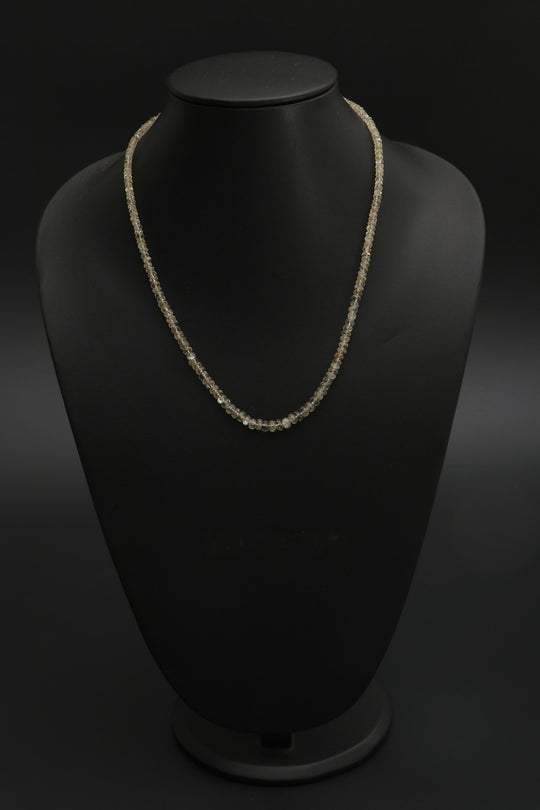 スカポライト ファセット 3.5 mm ～ 5.5 mm ラウンデル ビーズ 18 インチ ネックレス、925 スターリング シルバー フィッシュ ロック クラスプ、ネックレス 1 本あたりの価格