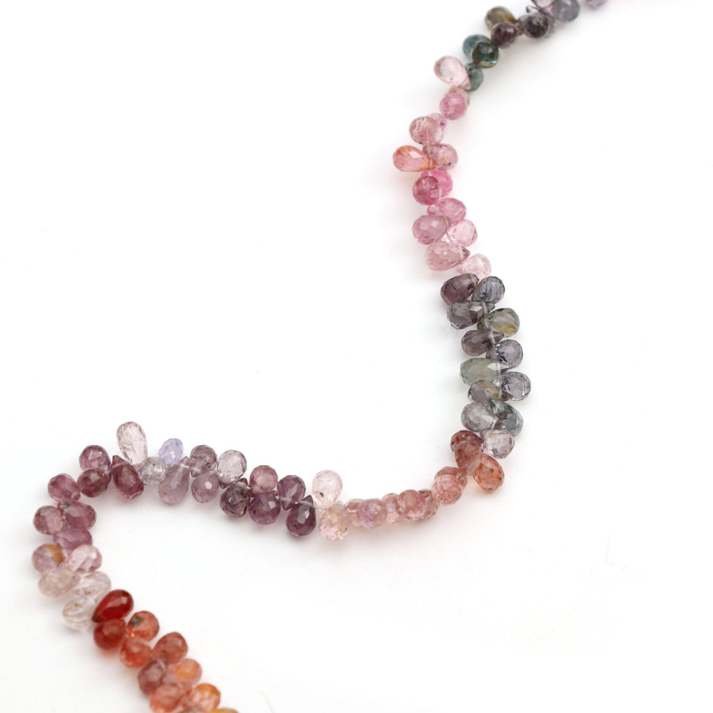 Multi Spinel Faceted Drop Beads | 4x5 mm to 4x5.5 mm | Multi Spinel Beads | Gem Quality | 8 Inch, 14 Inch Full Strand | Price Per Strand - National Facets, Gemstone Manufacturer, Natural Gemstones, Gemstone Beads