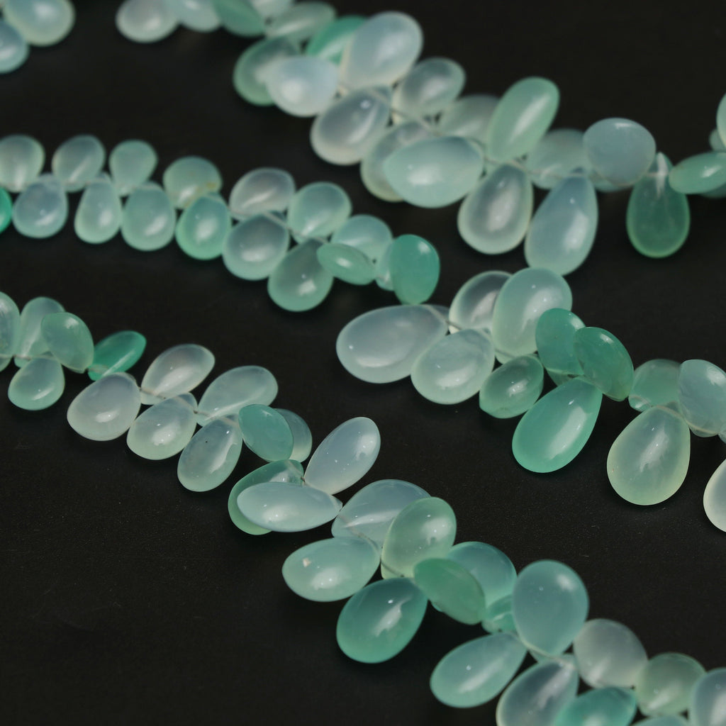Australian Chrysoprase Smooth Pear Beads | 6x8.5 mm to 11x15 mm | Chrysoprase Gemstone | Gem Quality | 8 Inch Strand | Price Per Strand - National Facets, Gemstone Manufacturer, Natural Gemstones, Gemstone Beads