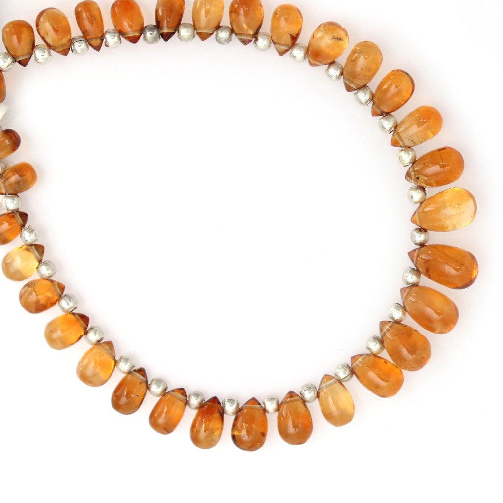 Citrine Smooth Drops Beads - 3x5 mm to 5x9 mm - Citrine Graduation Drops - Gem Quality , 15 Cm Full Strand, Price Per Strand - National Facets, Gemstone Manufacturer, Natural Gemstones, Gemstone Beads