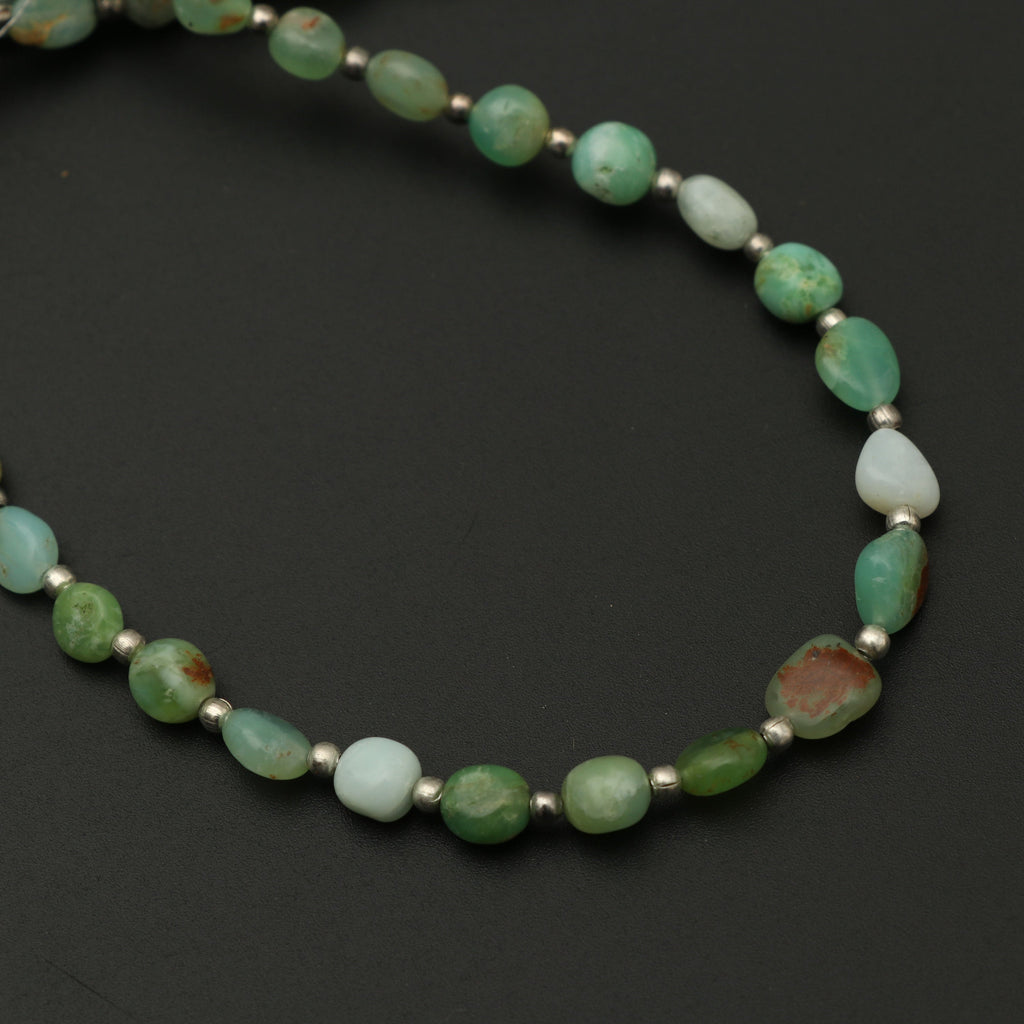 Green Opal Smooth Oval Nuggets , Opal Smooth Oval,Opal Gemstone-5x5 to 4.5x7 mm -Green Opal -Gem Quality, 8 Inch, Price Per Strand - National Facets, Gemstone Manufacturer, Natural Gemstones, Gemstone Beads