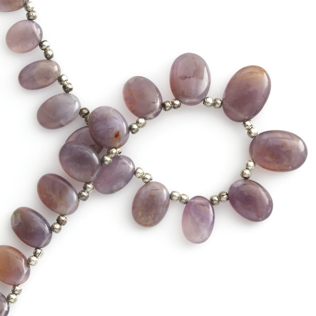 Purple Chalcedony Pear Smooth Gemstone Oval Beads, 9x6 mm to 12x9 mm, Chalcedony Side Drill Oval, Chalcedony Oval, 8 Inch, Price Per Strand - National Facets, Gemstone Manufacturer, Natural Gemstones, Gemstone Beads