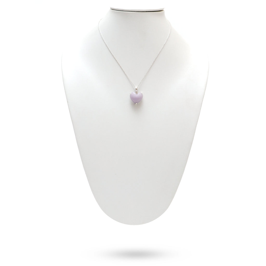 Purple Chalcedony Smooth Heart Gemstone Prong Pendant | 925 Sterling Silver Plated | Gift For Mom | Price Per Pendant - National Facets, Gemstone Manufacturer, Natural Gemstones, Gemstone Beads