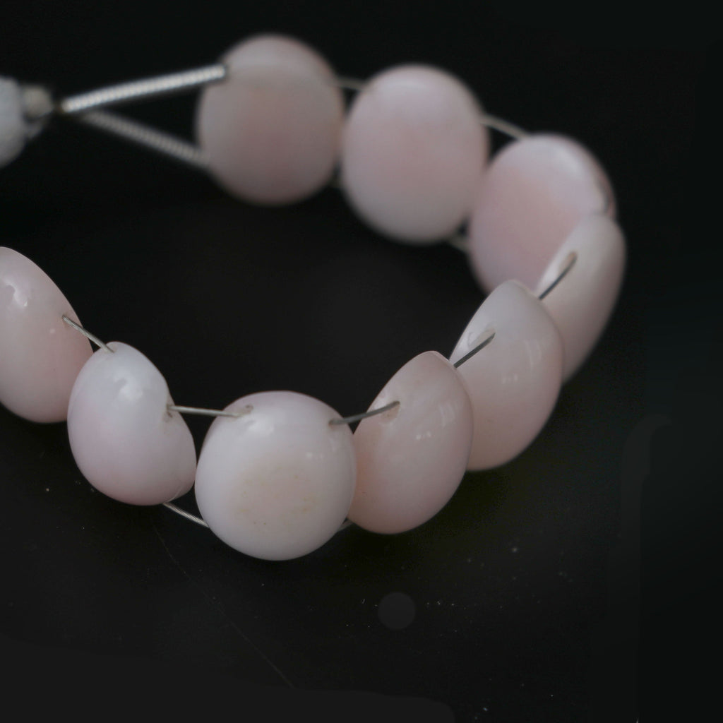 Pink Opal Smooth Oval Cabs Beads -14x10 mm- Pink Opal Oval Double Drill Gemstone- Gem Quality , 11 Cm Full Strand, Price Per Strand - National Facets, Gemstone Manufacturer, Natural Gemstones, Gemstone Beads