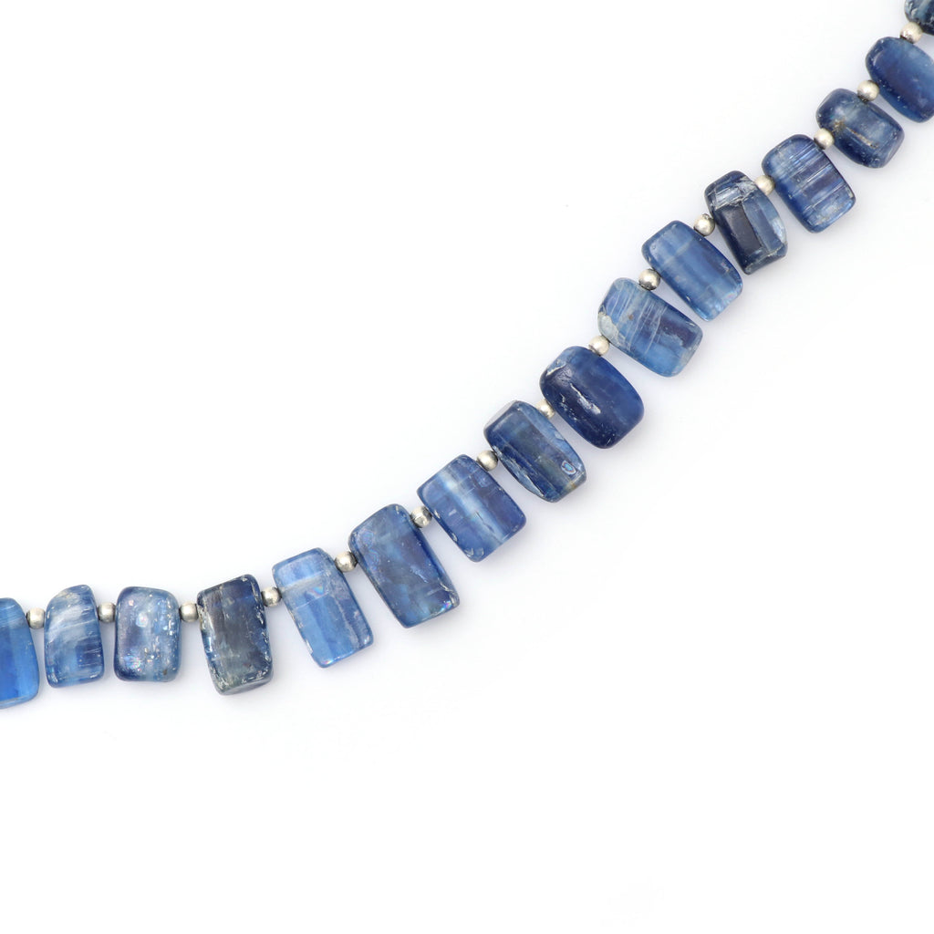 Kyanite Smooth Slice Side Drill Beads , Kyanite Side Drill -8x5 mm to 14x8 mm - Kyanite Smooth Slice -Gem Quality, 8 Inch, Price Per Strand - National Facets, Gemstone Manufacturer, Natural Gemstones, Gemstone Beads