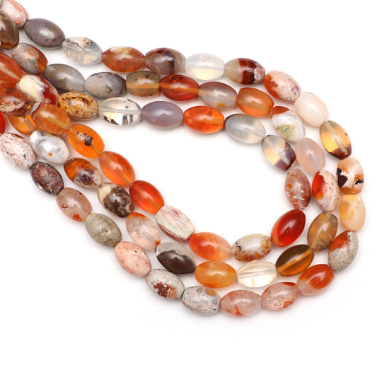 Natural Opal with Chalcedony Smooth Barrel Beads,  7x8.5 mm to 7x11 mm,  Opal with Chalcedony Beads, 18 Inches strand, Price Per Strand