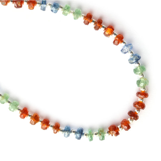 Multi Kyanite Faceted Beads, Kyanite Beads- 4 mm to 5.5 mm - Kyanite Jewelry Making Beads, 8 Inch/ 20 Cm Full Strand, Price Per Strand