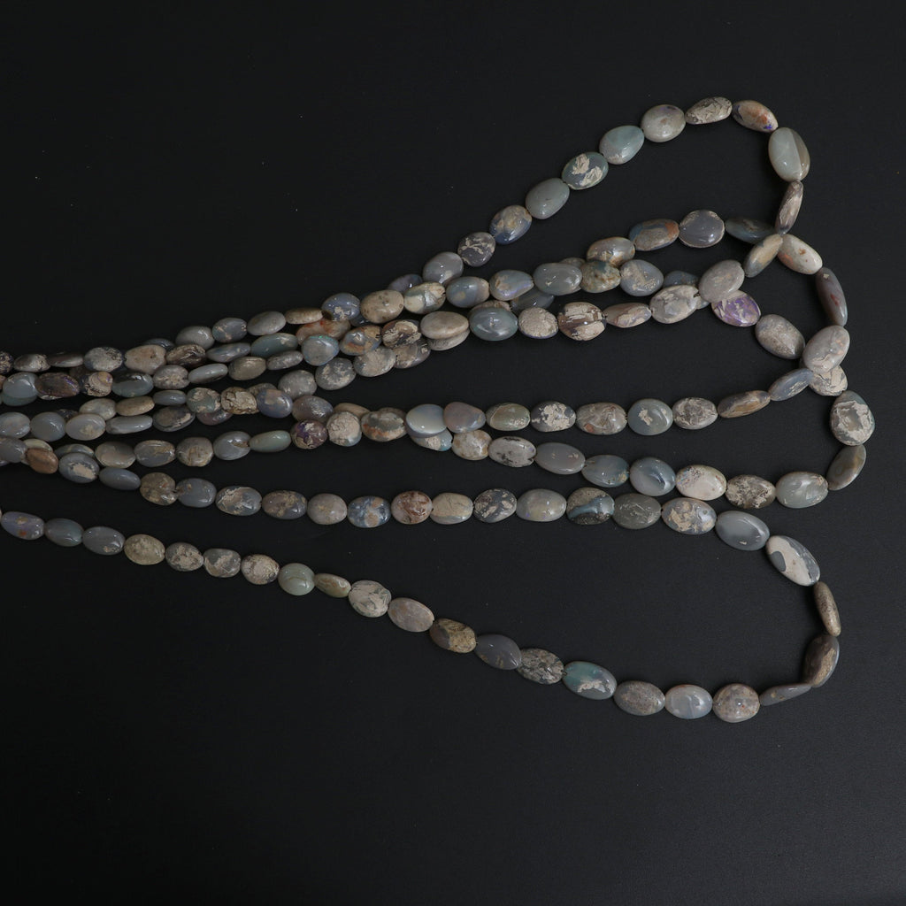 Natural Australian Opal Smooth Tumble Beads | 4.5x5.5 mm to 8x12 mm | Australian Opal Tumble Beads | 8 Inch/ 18 Inch | Price Per Strand - National Facets, Gemstone Manufacturer, Natural Gemstones, Gemstone Beads