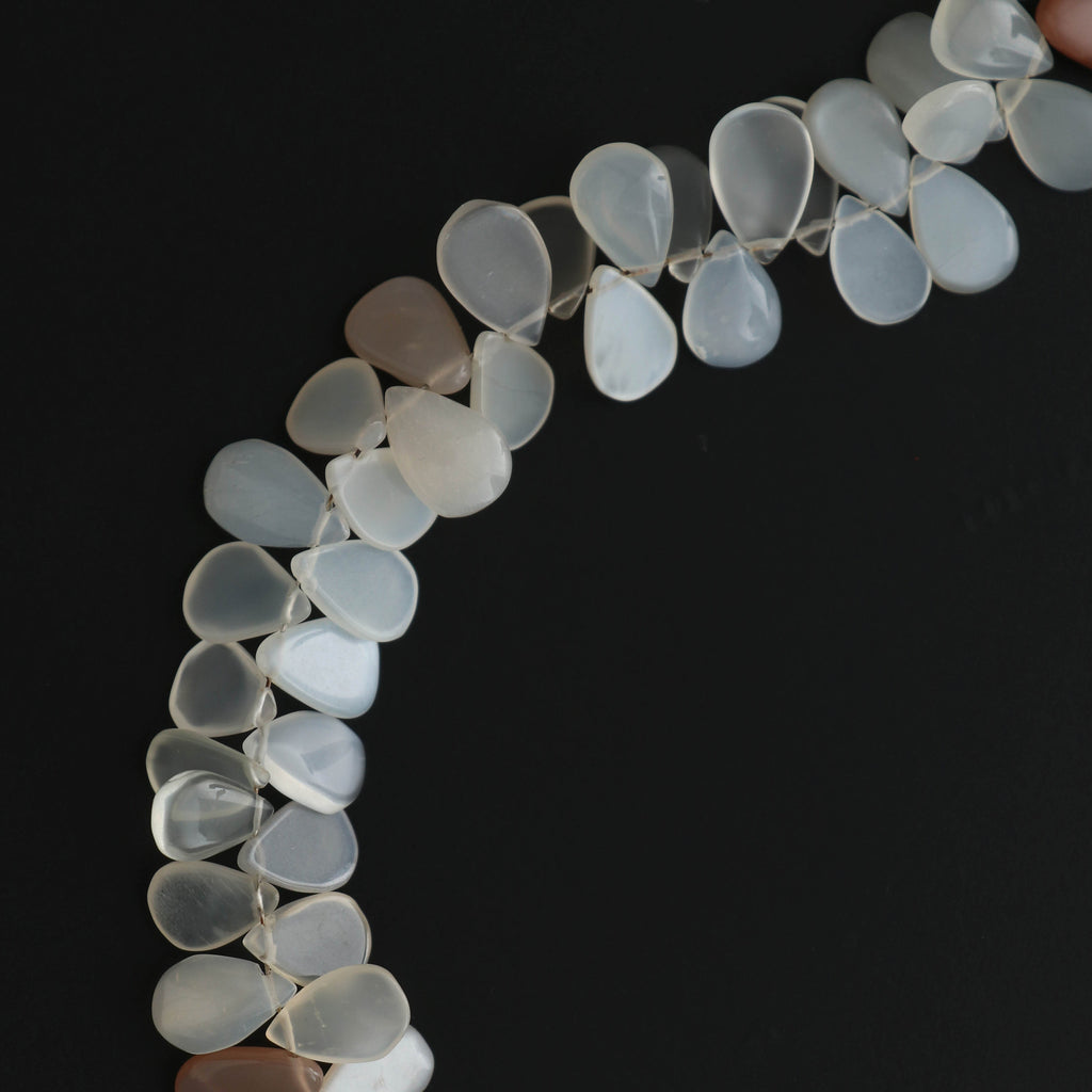 Multi Color Moonstone Smooth Flat Pears Beads,9x6 mm to 13x8 mm, Peach Gray White Moonstone Semi Precious Stone ,8 Inches,Price Per Strand - National Facets, Gemstone Manufacturer, Natural Gemstones, Gemstone Beads