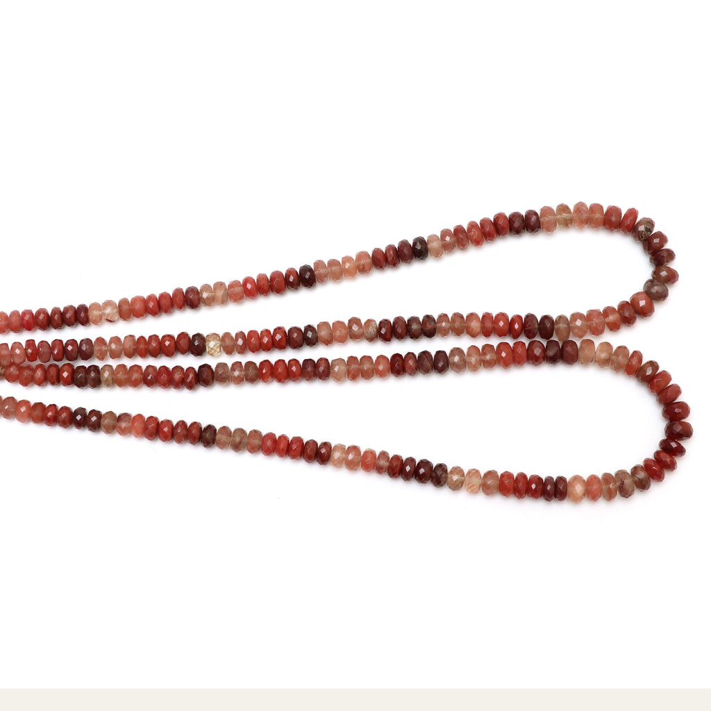 Andesine Faceted Rondelle Beads | 6.5 mm to 7.5 mm | Andesine Rondelle Beads | Gem Quality | 8 Inch/ 18 Inch Full Strand | Price Per Strand - National Facets, Gemstone Manufacturer, Natural Gemstones, Gemstone Beads