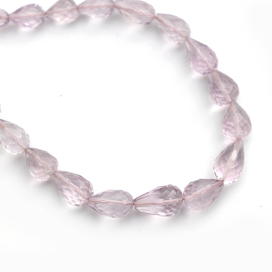 Amethyst Faceted Drops Beads - 5x8 mm to 7.5x12 mm - Amethyst Jewelry Making Beads, 8 Inch/ 20 Cm Full Strand, Price Per Strand