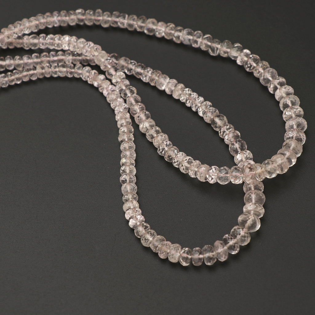Morganite Faceted Beads, Faceted Cut Beads, 4 mm to 7 mm, Morganite Beads, Morganite strand, 18 Inch Full Strand - National Facets, Gemstone Manufacturer, Natural Gemstones, Gemstone Beads