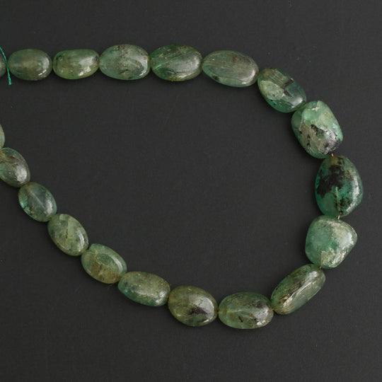 Emerald Smooth Tumble Beads - 6x8 mm to 10x12 mm - Emerald Jewelry Making Beads, 8 Inch/ 20 Cm Full Strand, Price Per Strand