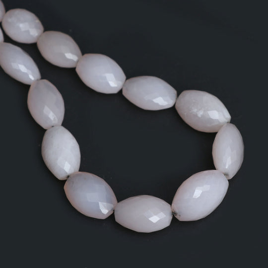 Lavender Chalcedony Faceted Oval Beads | 8.5x11.5 mm to 14.5x20 mm | Chalcedony Jewelry Making Beads | 18 Inch Full Strand, Price Per Strand