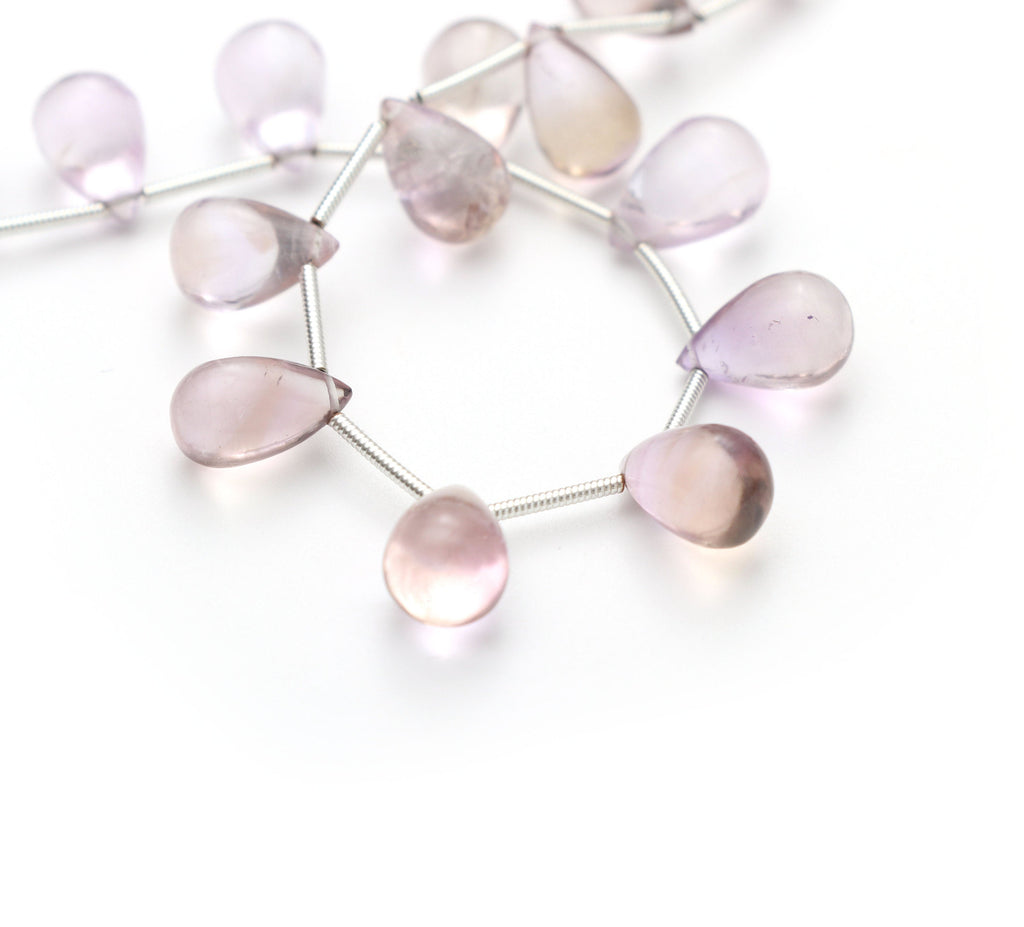 Ametrine Smooth Beads Briolette Drops, Beads Gemstone -11x7 mm to 12.5x8 mm- Ametrine Tear Drops , 8 Inch, Drops Beads, Ametrine Wholesale - National Facets, Gemstone Manufacturer, Natural Gemstones, Gemstone Beads