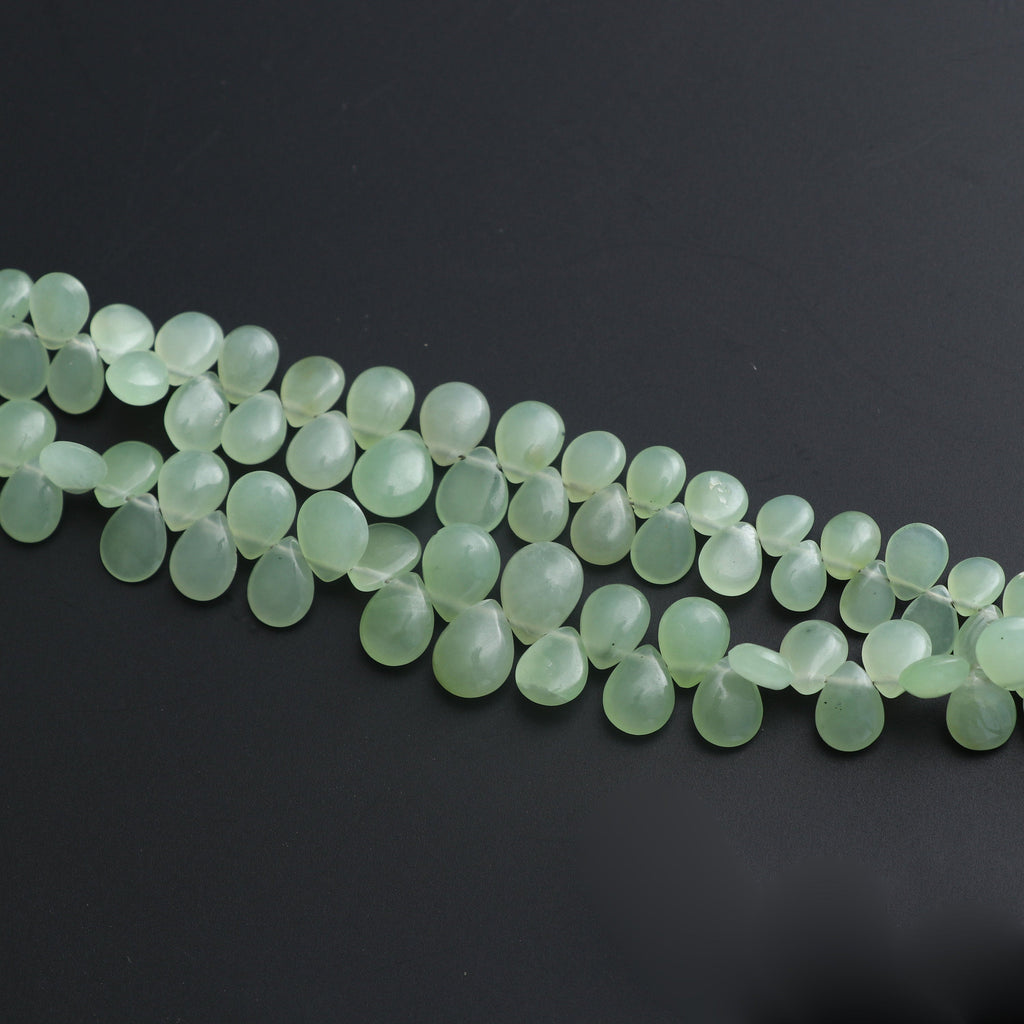 Jade Smooth Pears Beads - 5x6 mm to 8x10 mm - Jade Cabochon Gemstone - Gem Quality , 20 Cm/ 8 Inch Full Strand, Price Per Strand - National Facets, Gemstone Manufacturer, Natural Gemstones, Gemstone Beads