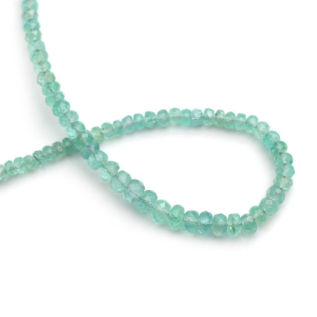 Emerald Faceted Roundel Beads, Emerald - 2.5 mm to 4.5 mm - Emerald Faceted - Gem Quality , 8 Inch/16 Inch Full Strand, Price Per Strand - National Facets, Gemstone Manufacturer, Natural Gemstones, Gemstone Beads