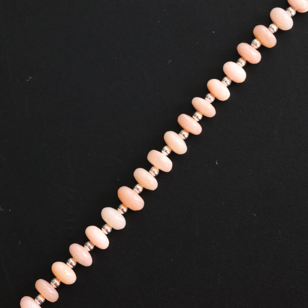 Natural Pink Opal Smooth Beads - 6 mm to 7 mm - Pink Opal - Pink Opal, Opal Beads- Gem Quality , 8 Inch/ 20 Cm Full Strand, Price Per Strand - National Facets, Gemstone Manufacturer, Natural Gemstones, Gemstone Beads