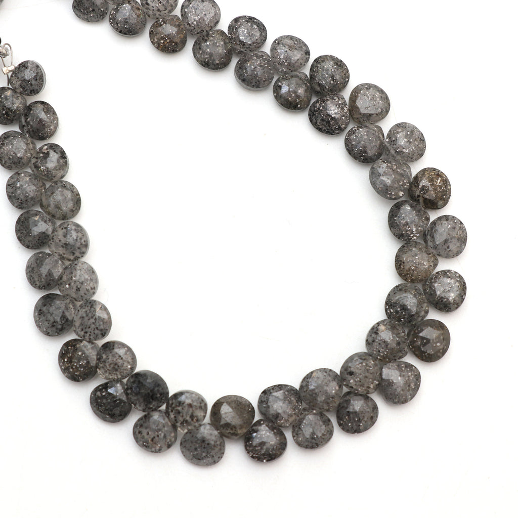 Celestial Quartz Faceted Heart Beads - 6.5x6.5 mm to 7.5x7.5 mm - Celestial Quartz - Gem Quality , 8 Inch Full Strand, Price Per Strand - National Facets, Gemstone Manufacturer, Natural Gemstones, Gemstone Beads