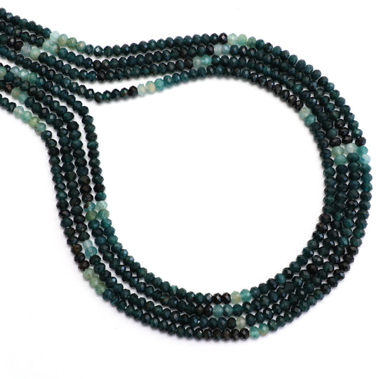 Grandidierite Faceted Roundel Beads, 4 mm, Grandidierite Jewelry Making Beads, 8 Inch\ 16 Inch Full Strand, Price Per Strand