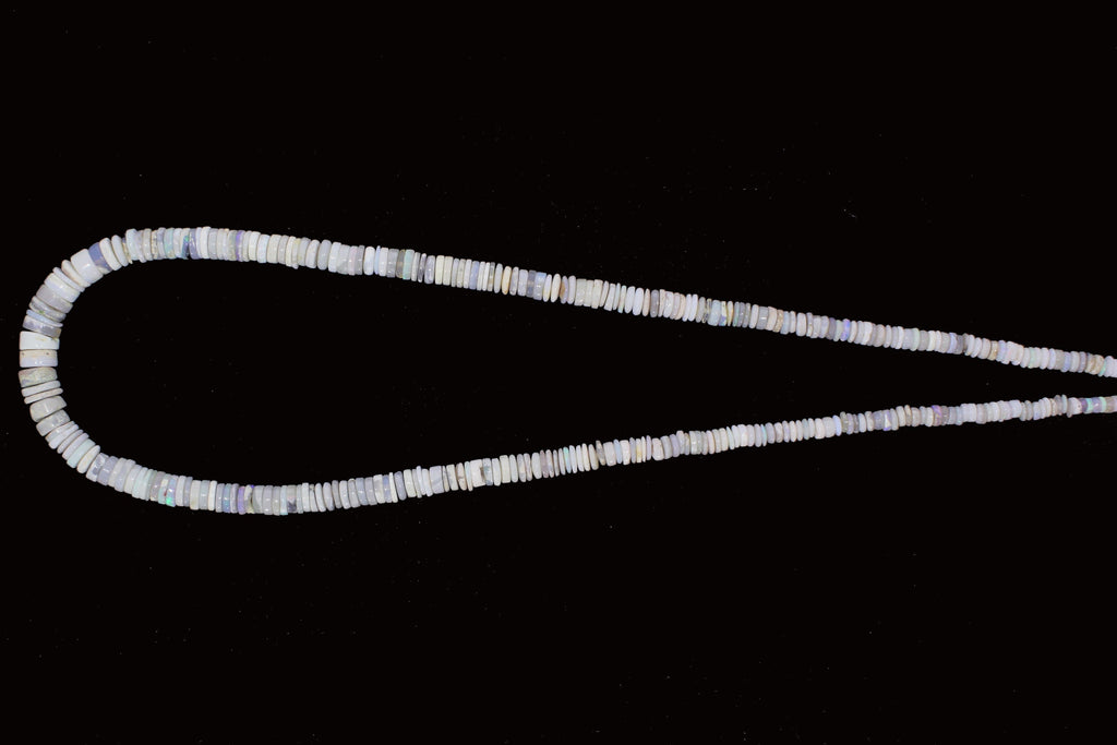 Natural Australian Opal Smooth Wheel Shape Beads for Jewellery making | 18" inches strand | 3-7 mm Size - National Facets, Gemstone Manufacturer, Natural Gemstones, Gemstone Beads