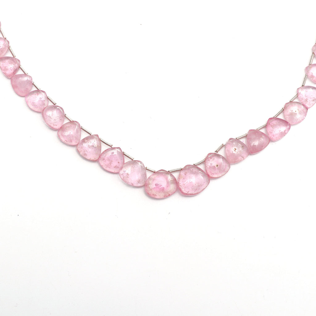 Natural Pink Tourmaline Smooth Heart Beads | Unique Pink Tourmaline | 7x7 mm to 12x12 mm | 8 Inch | Price Per Strand - National Facets, Gemstone Manufacturer, Natural Gemstones, Gemstone Beads