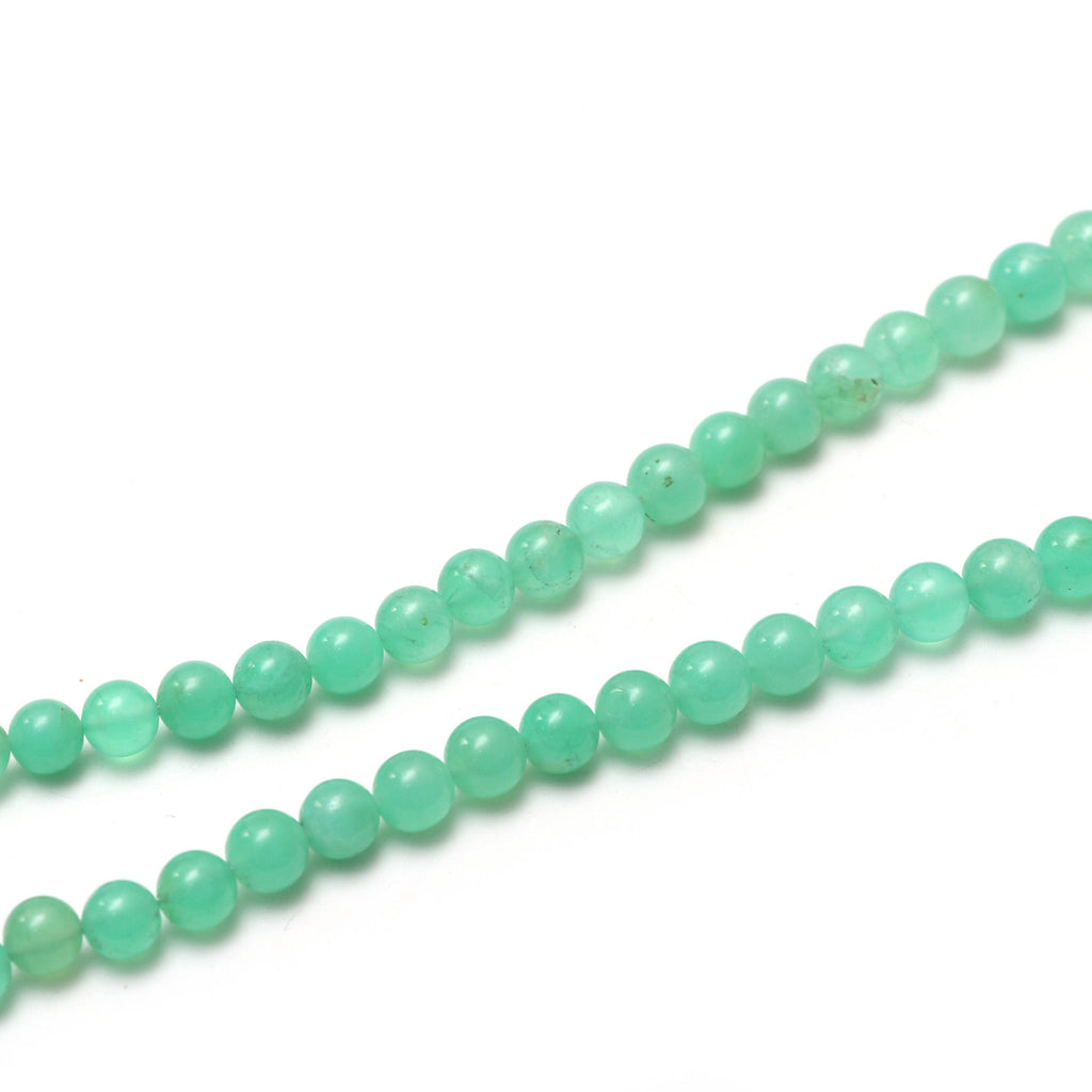 Chrysoprase Smooth Round Balls Beads - 6 mm to 9.5 mm - Chrysoprase Round Balls- Gem Quality , 8 Inch/ 20 Inch Full Strand - National Facets, Gemstone Manufacturer, Natural Gemstones, Gemstone Beads