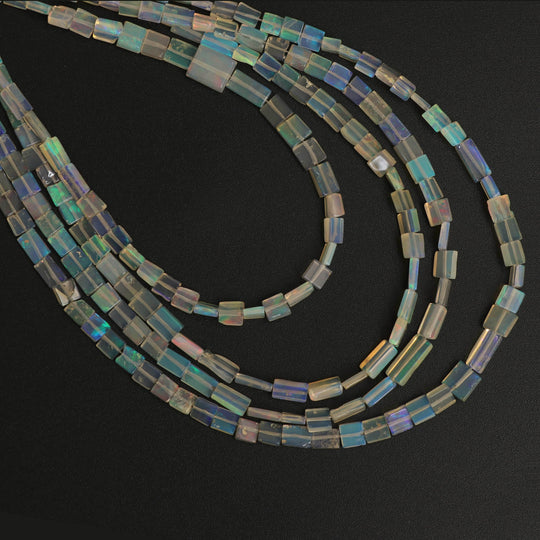 Natural Ethiopian Opal Smooth Rectangle Honey Color Beads | 3x4 mm to 4x7 mm | Opal Jewelry Making Beads | 18 Inches Full Strand | Price Per Strand