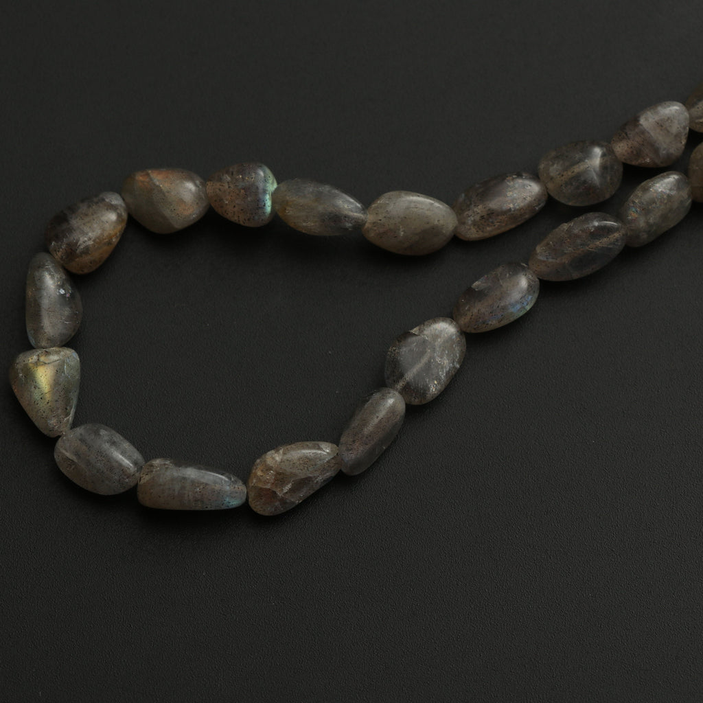 Labradorite Smooth Tumble Nuggets Beads, 4.5x6.5 mm to 6x10.5 mm, Labradorite Strand, 8 Inch / 16 Inch Full Strand, Price Per Strand - National Facets, Gemstone Manufacturer, Natural Gemstones, Gemstone Beads
