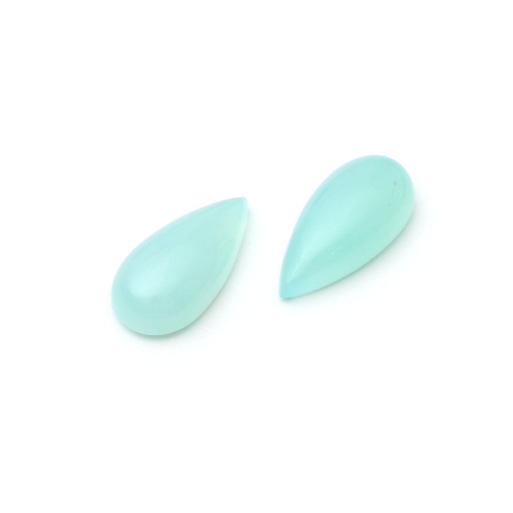 AAA Quality Natural Chrysophrase Smooth Pear Cabochon Gemstone | 13x26 mm | Gemstone Cabochon | Pair ( 2 Pieces ) - National Facets, Gemstone Manufacturer, Natural Gemstones, Gemstone Beads