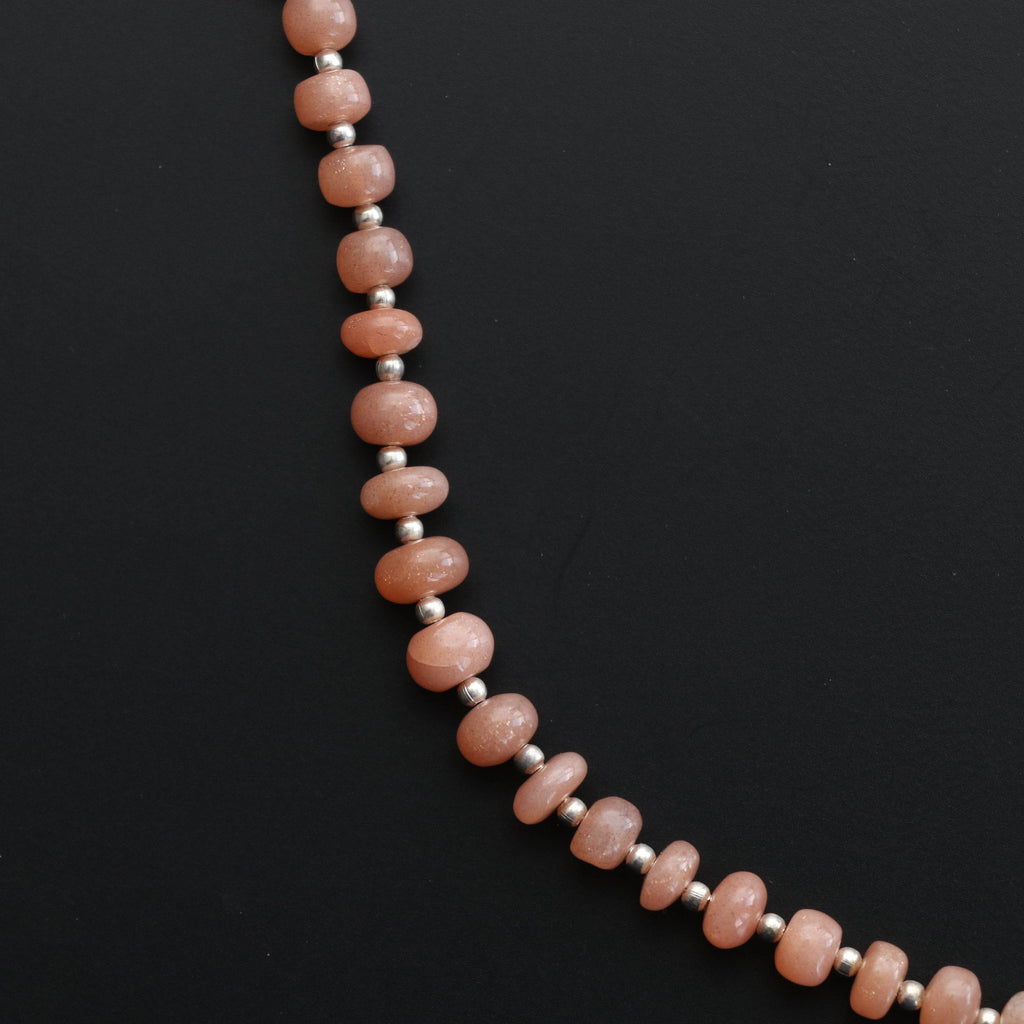 Natural Moonstone Smooth Beads, Moonstone Beads, 5 mm to 7.5 mm-Moonstone-Gem Quality , 8 Inch Full Strand, Price Per Strand - National Facets, Gemstone Manufacturer, Natural Gemstones, Gemstone Beads