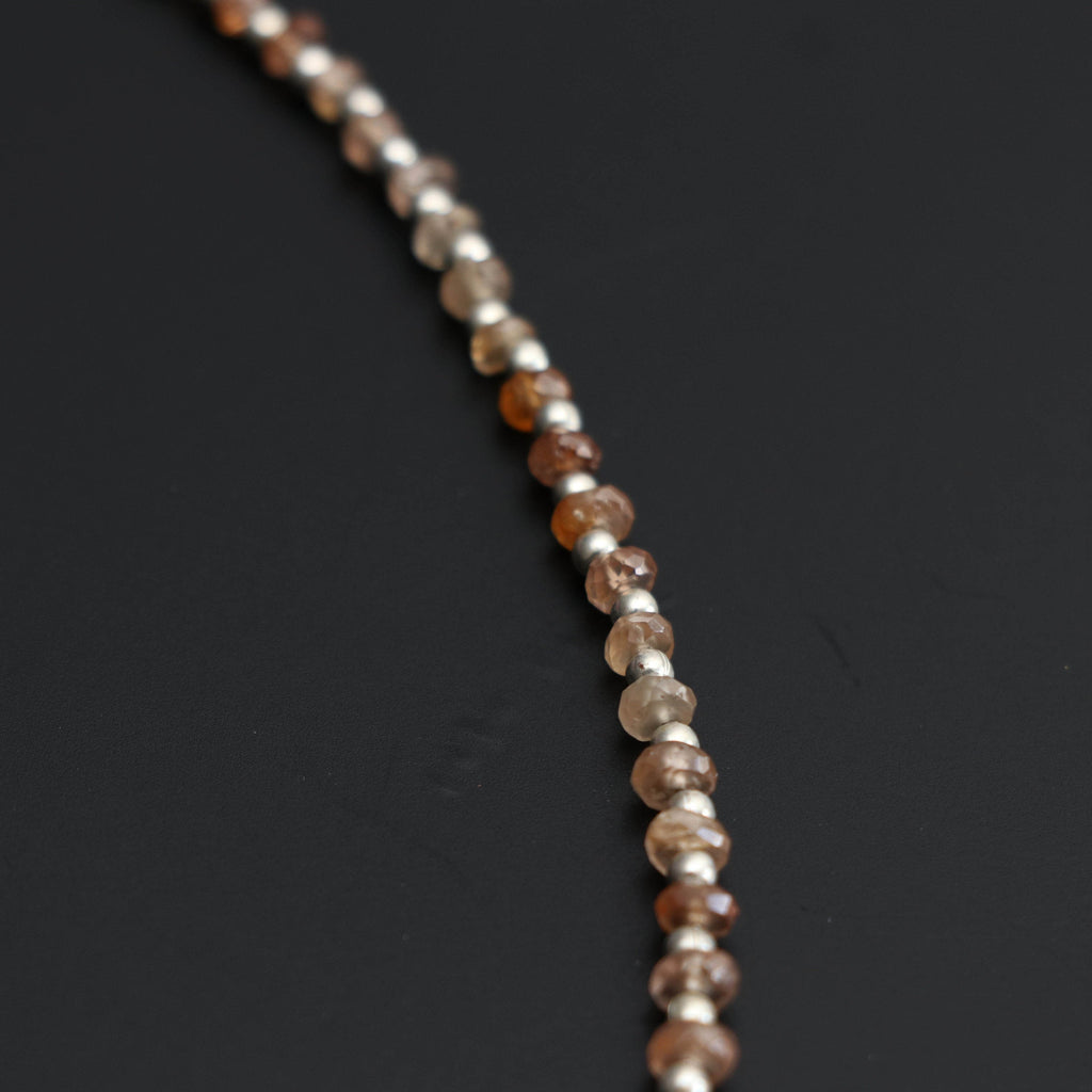 Brown Zircon Faceted Beads, Brown Zircon Beads, Faceted Beads, Zircon Beads, Brown Beads, 3 mm To 4 mm, 8 inch strand - National Facets, Gemstone Manufacturer, Natural Gemstones, Gemstone Beads