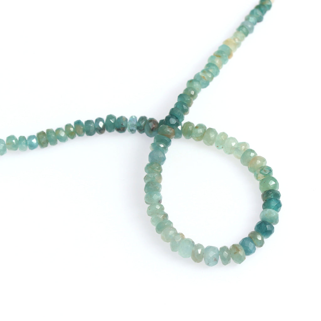 Natural Grandidierite Faceted Beads, Grandidierite Faceted,4 mm to 5 mm,Grandidierite Roundel Beads Fine Quality, 8 Inch, Price Per Strand - National Facets, Gemstone Manufacturer, Natural Gemstones, Gemstone Beads