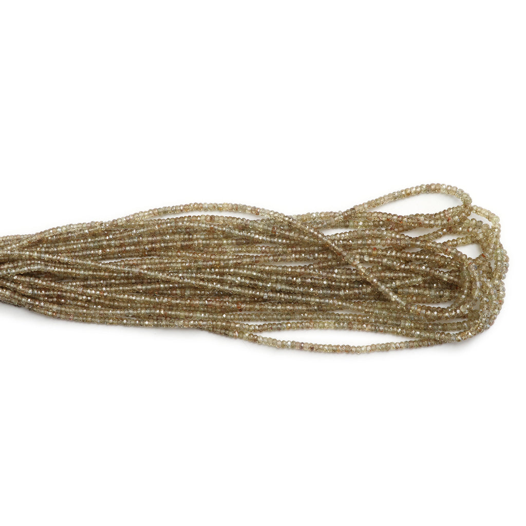 Natural Golden Zircon Faceted Roundelle Beads | Zircon Necklace | 3 mm to 5 mm | 8 Inch/ 16 Inch/ 18 Inch Full Strand | Price Per Strand - National Facets, Gemstone Manufacturer, Natural Gemstones, Gemstone Beads