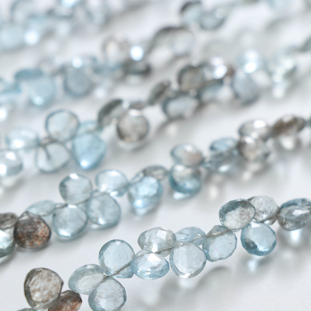 Natural Aquamarine Smooth Heart Beads, Aquamarine Smooth- 7x7 mm to 7x7 mm Aquamarine Heart -Gem Quality,8 Inch Full Strand,Price Per Strand - National Facets, Gemstone Manufacturer, Natural Gemstones, Gemstone Beads