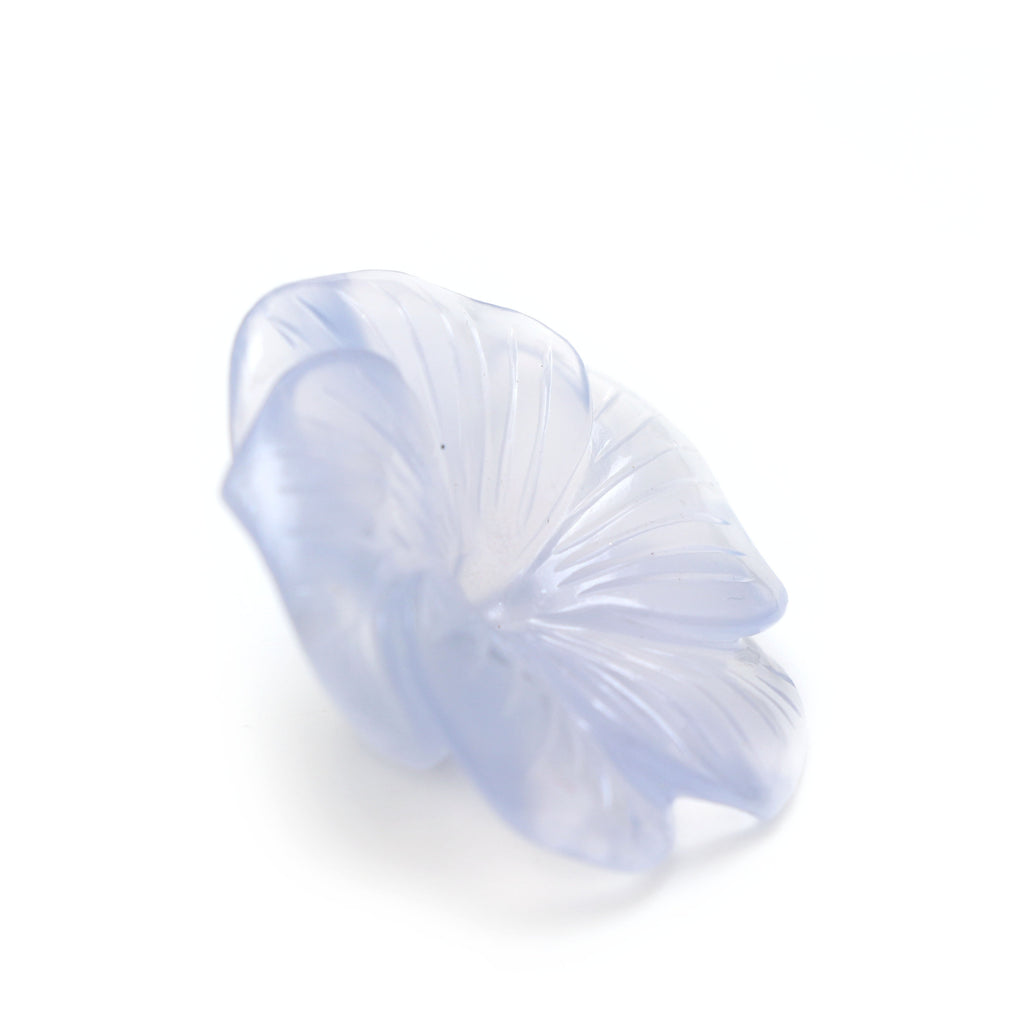 Natural Blue Chalcedony Flower Carving Loose Gemstone - 35x35 mm - Blue Chalcedony Flower Carving Smooth Gemstone, 1 Pieces - National Facets, Gemstone Manufacturer, Natural Gemstones, Gemstone Beads