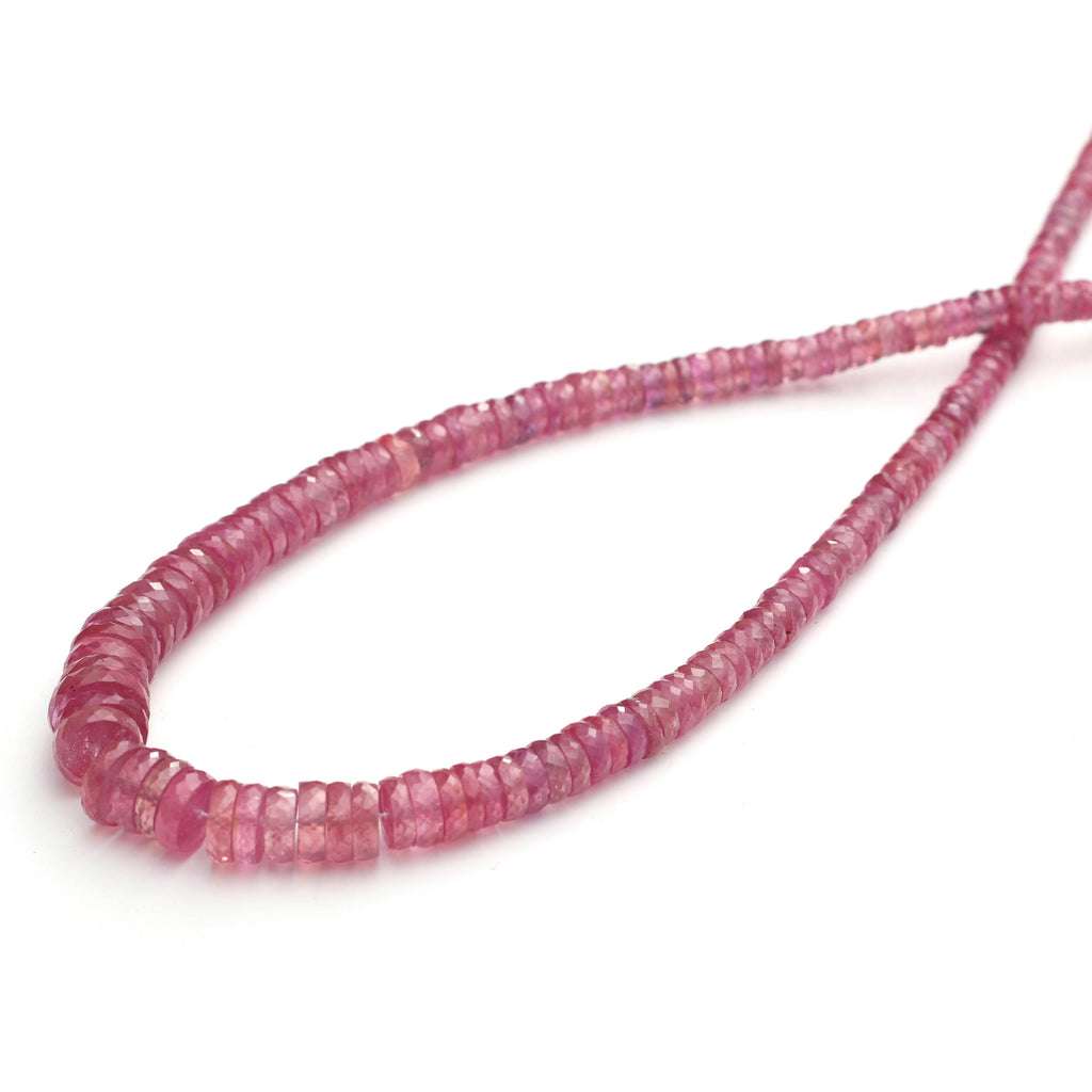 Mozambique AA- Ruby Faceted Coin Shapes Beads - Stones measure -Size 3.5 to 9 mm, 18 Inch strand - Good Quality Beads, Price Per Strand - National Facets, Gemstone Manufacturer, Natural Gemstones, Gemstone Beads