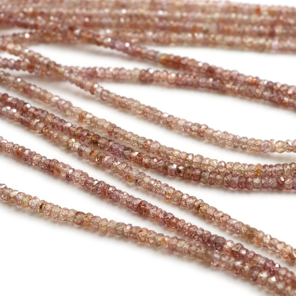 Natural Golden Zircon Faceted Roundelle Beads | Zircon Necklace | 3 mm to 5 mm | 8 Inch/ 16 Inch/ 18 Inch Full Strand | Price Per Strand - National Facets, Gemstone Manufacturer, Natural Gemstones, Gemstone Beads