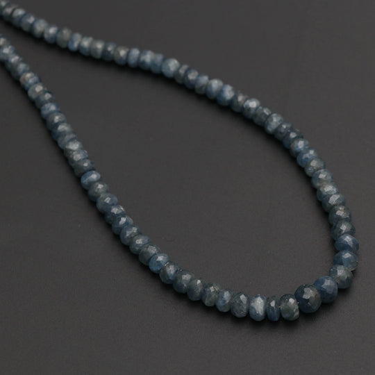Blue Sapphire Faceted Roundel beads, 3.5 mm to 6 mm , Blue Sapphire Jewelry Making Beads, 8 Inch/16 Inch, Price Per Strand