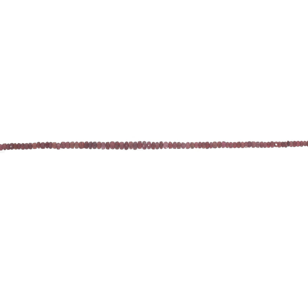 Natural Garnet Faceted Roundel Beads, 3 MM to 4.5 MM, Garnet , 8Inch Price Per Strand - National Facets, Gemstone Manufacturer, Natural Gemstones, Gemstone Beads